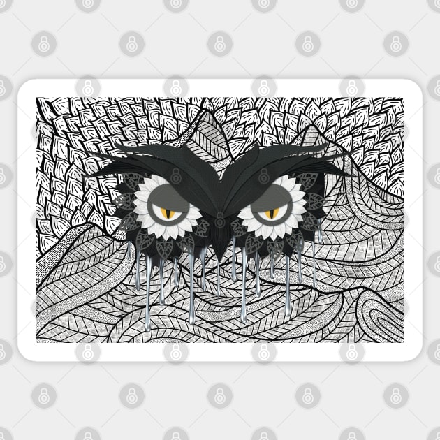 Owl eyes Mountainview Sticker by LaartStudio